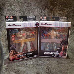Bandai Game Dimensions Tekken Kazuya and Jin Action Figures LOT OF 2